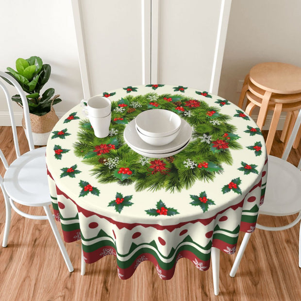 Christmas circular tablecloth home decoration indoor and outdoor desktop decoration cloth