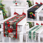 Christmas imitation linen table flag classic Christmas ball tablecloth living room kitchen Christmas decoration