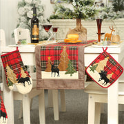 Christmas decoration supplies checkered cloth adhesive cloth insulated gloves microwave oven gloves