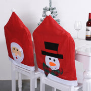 Christmas Chair Cover White Bearded Santa Claus Chair Cover Classic Red Green Checkered Elk Chair Cover