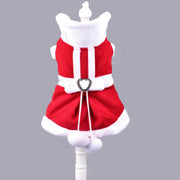 Classic Style Pet Christmas Clothes Bow Knot Shaped Dog Transformation Dress