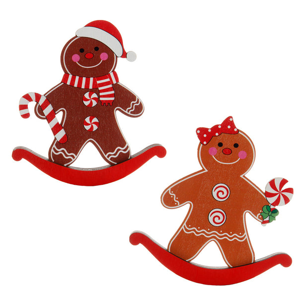 Christmas decorations desktop ornaments Christmas gifts wooden gingerbread figurine