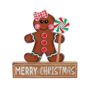 Christmas Decorations Desktop Table Gingerbread Man Biscuit Man Wooden Decorations Christmas Wooden Decorations