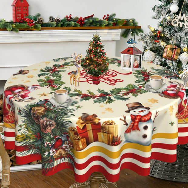 Christmas circular tablecloth home decoration indoor and outdoor desktop decoration cloth