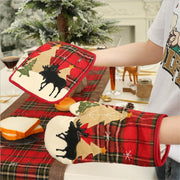 Christmas decoration supplies checkered cloth adhesive cloth insulated gloves microwave oven gloves