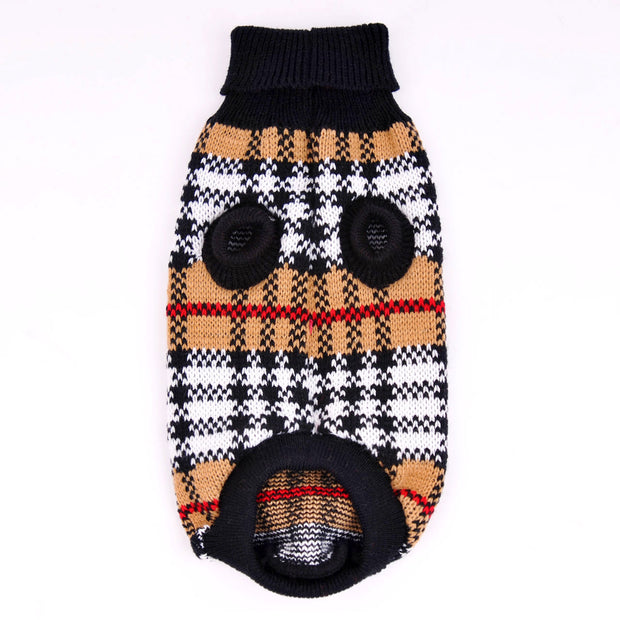 Autumn And Winter High-End Pet Sweater Classic Plaid Pattern Pet Winter Clothes