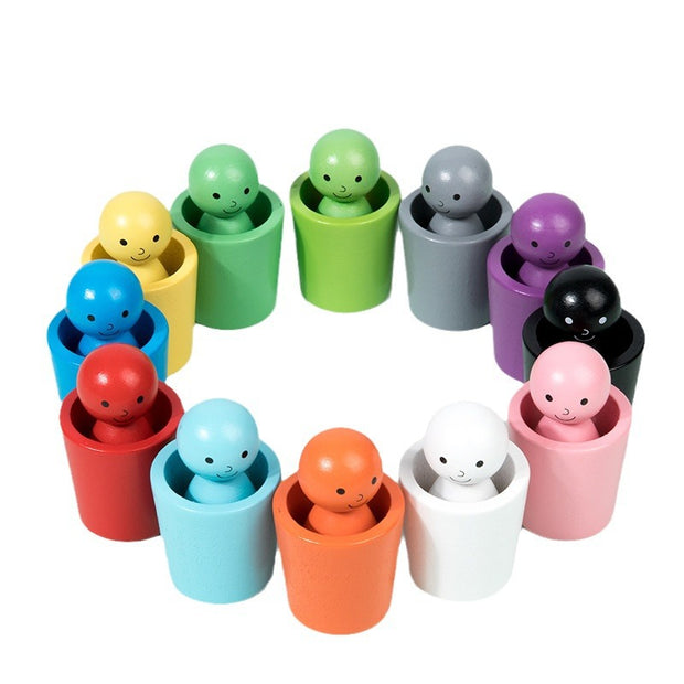 Children's Color Little People Classification Cup Stacking Joy Kindergarten Baby Hand Eye Coordination Training Puzzle Toy