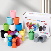 Children's Color Little People Classification Cup Stacking Joy Kindergarten Baby Hand Eye Coordination Training Puzzle Toy