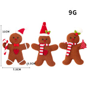 Christmas Decoration Gingerbread Man Doll Pendant Christmas Tree Decoration Accessories Hanging Small Pendant Set of 3