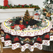 Christmas circular tablecloth home decoration indoor and outdoor desktop decoration cloth