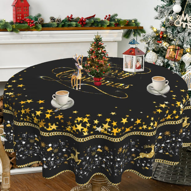 Christmas circular tablecloth home decoration indoor and outdoor desktop decoration cloth