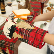 Christmas decoration supplies checkered cloth adhesive cloth insulated gloves microwave oven gloves